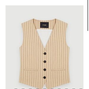 Maje Tan Striped  Vest